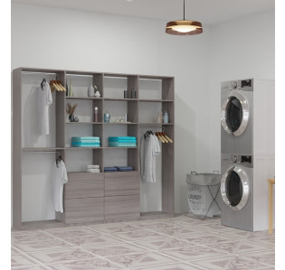 Isa Closet System XL - Maximize Large Closets with Drawers Shelves and Hanging