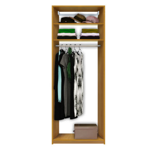 Isa Custom Closet - Tall Hanging Closet, 2 Shelves at Top