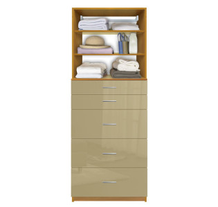 Isa Custom Closet System - 5 Drawers, 2 Adjustable Shelves