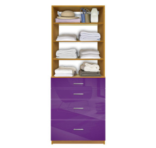 Isa Custom Closet Organization - 4 Drawers, Adjustable Shelves