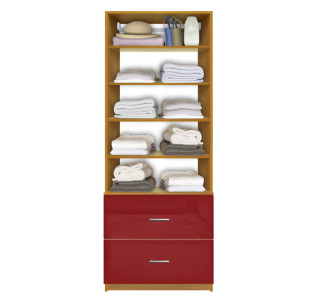 Isa Custom Closet System - 2 Deep Drawers, 5 Shelves