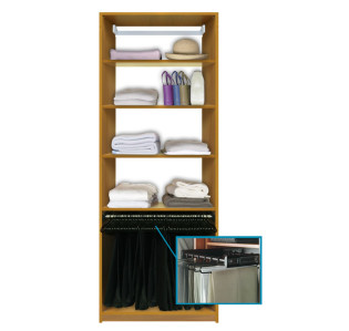 Isa Custom Closet - Shelves Plus Pull Out Pants Hanging Rack