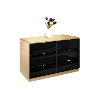 City Dresser Black 6 Drawer