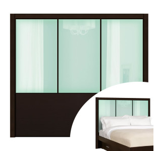 Icicle Colored Glass - Monte Carlo Queen Headboard