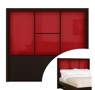 Colonial Red Colored Glass - Madison Queen Headboard