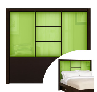 Green Apple Colored Glass - Broadway Queen Headboard