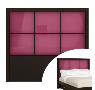 Berry Pink Colored Glass - Rico Queen Headboard