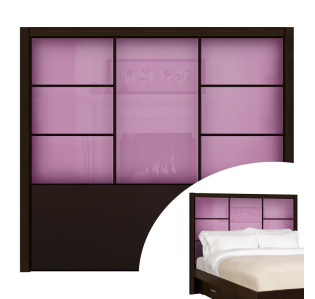 French Lilac Colored Glass - Downtown Queen Headboard