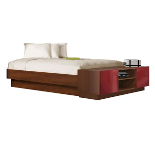 King Size Platform Bed with Storage Footboard