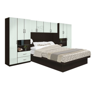 Lincoln Pier Wall Platform Bed w Matte Headboard