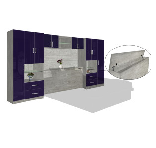 Lincoln Classic Pier Wall Matte Storagemax Headboard w Overhead Storage