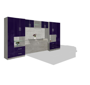 Lincoln Classic Pier Wall Matte Headboard w Overhead Storage