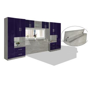 Lincoln Classic Pier Wall Mirrored Storagemax Headboard w Overhead Storage