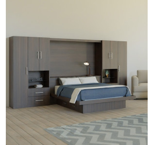 Lincoln Classic Pier Wall 4 Drawer Platform Bed w Matte Headboard