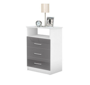 Freedom Nightstand - Tall Nightstand with 3 Drawers, Open Space