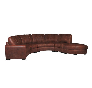 Jonathan Sectional - Curved Sectional Sofa in Chestnut Leather