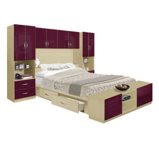 Studio 4 Drawer Platform Bed w Pier Matte Headboard & Footboard