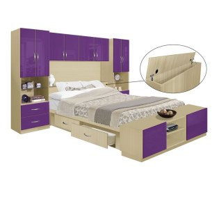 Studio 4 Drawer Platform Bed w Pier Storagemax Headboard & Footboard