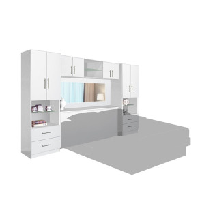 Studio Pier Wall Mirrored Headboard & Storage Bridge