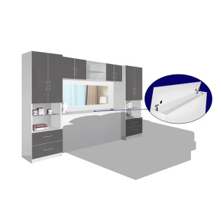 Studio Pier Wall Mirrored Storagemax Headboard & Storage Bridge