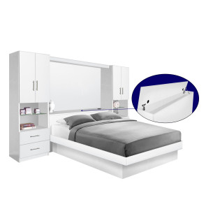 Studio Classic Pier Wall Platform Bed w Matte Storagemax Headboard