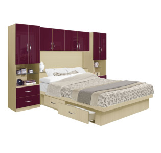 Studio 4 Drawer Platform Storage Pier Bed w Matte Headboard