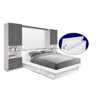 Studio Classic Pier Wall 4 Drawer Platform Bed w Matte Storagemax Headboard