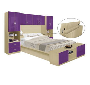 Studio Pier Wall Platform Bed w Storagemax Headboard & Storage Footboard