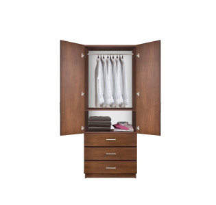 Bella Armoire for Hanging Clothes – Wardrobe Closet with 3 Drawers