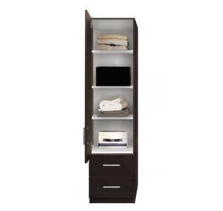 Alta Narrow Storage Closet with Left Door, 2 Drawers, 3 Adjustable Shelves