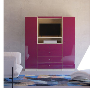 Aventa Bedroom TV Armoire – Customizable Storage with TV Space, Closets, and 4 Drawers