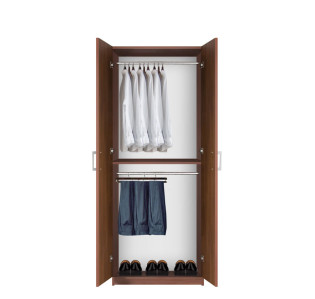 Bella Double Hanging Wardrobe Closet with 2 Hang Rods