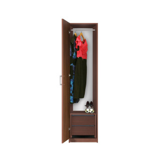 Bella Narrow Closet - Left Opening Door, 2 Interior Drawers