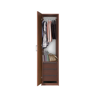 Bella Narrow Closet - Left Opening Door, 3 Interior Drawers