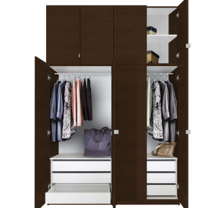 Alta Wardrobe Closet Package - 6 Drawer Wardrobe Extra Tall