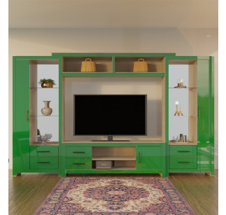 Chrystie Entertainment Center - Interior Lights, Glass Shelves, Storage