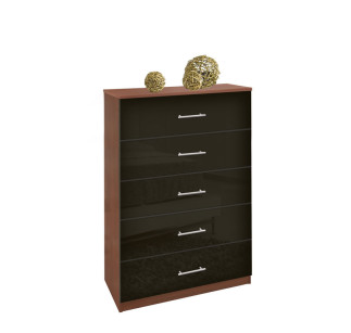 Tallboy Dresser Black Glass