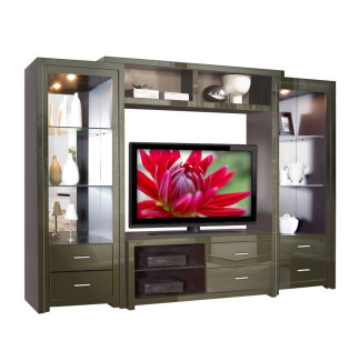 Savoy wall unit oregano colored glass front