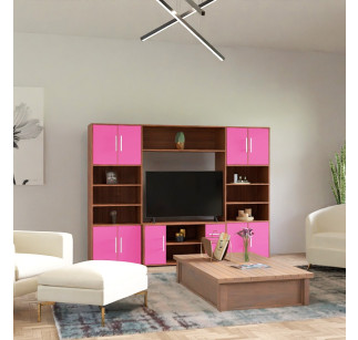 Berry Pink Col. Glass Front & Rustic Birch Matte Case