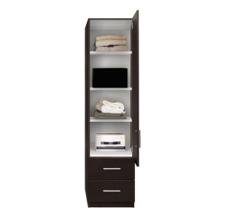 Alta Narrow Storage Closet with Right Door, 2 Drawers, 3 Adjustable Shelves