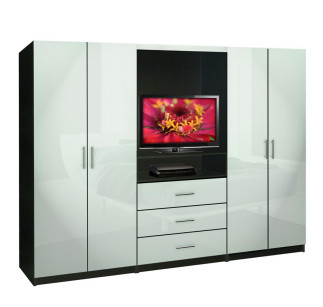 Aventa Bedroom Wall Unit - TV Unit w Drawers and Doors