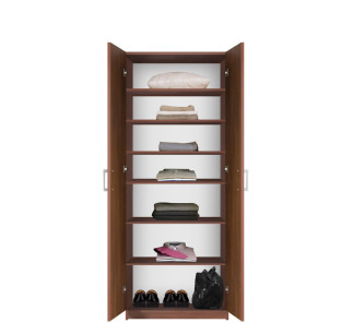 Bella Double Door Wardrobe Cabinet - 6 Shelves