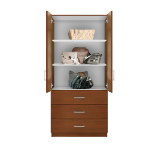 Alta 3 Drawer Armoire with Full Width Shelves