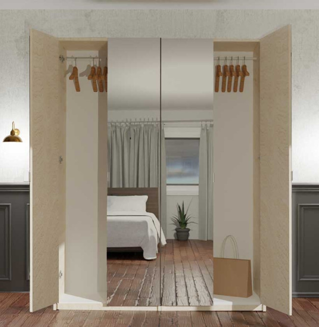 Plain Edge Mirror Fronts | White Wash Matte Case