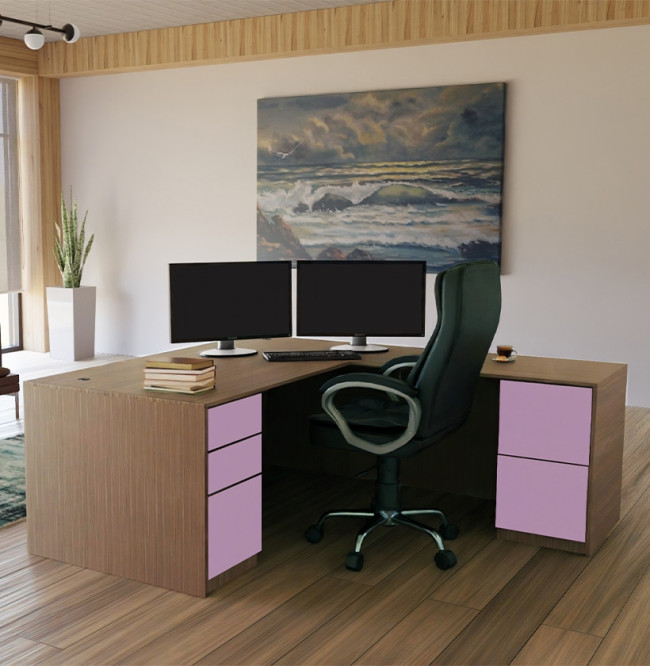 Alexis L Shaped Executive Desk - Full Pedestal Right Return