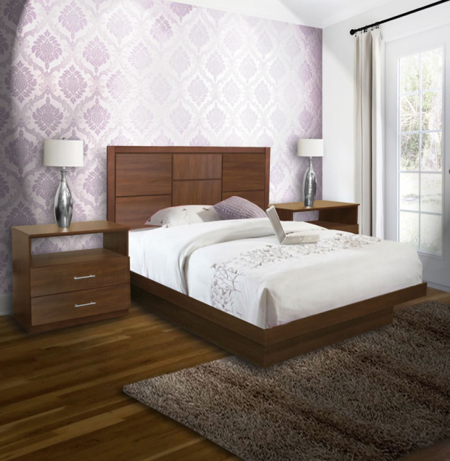 Uptown Queen Size Platform Bedroom Set 4 Piece