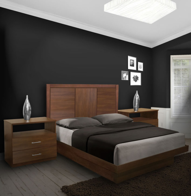 Monte Carlo Queen Size Platform Bedroom Set 4 Piece