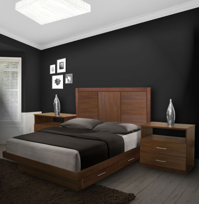 Monte Carlo Queen Size Bedroom Set w Storage Platform