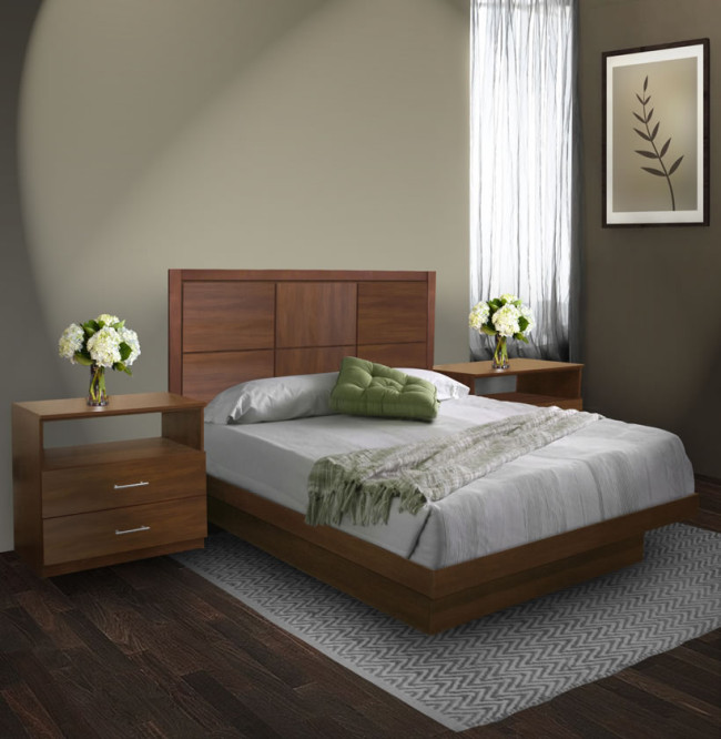Rico Queen Size Platform Bedroom Set 4 Piece
