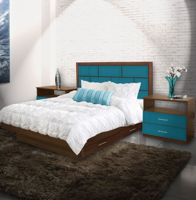Manhattan King Size Bedroom Set w Storage Platform